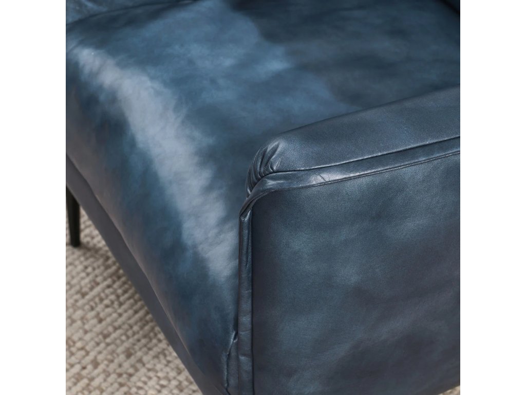 Abigail Leather Club Chair - Ocean Blue - image 5