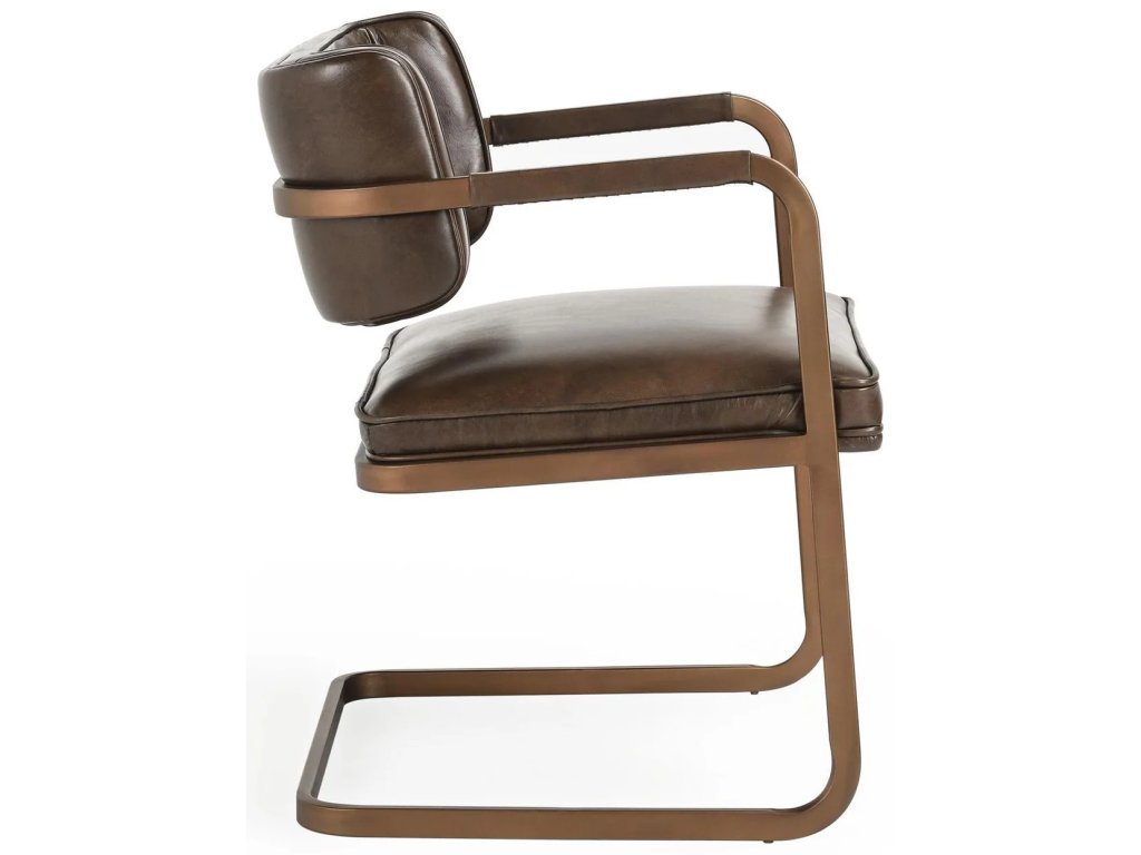 Fonda Leather Dining Chair - Truffle Brown - main image