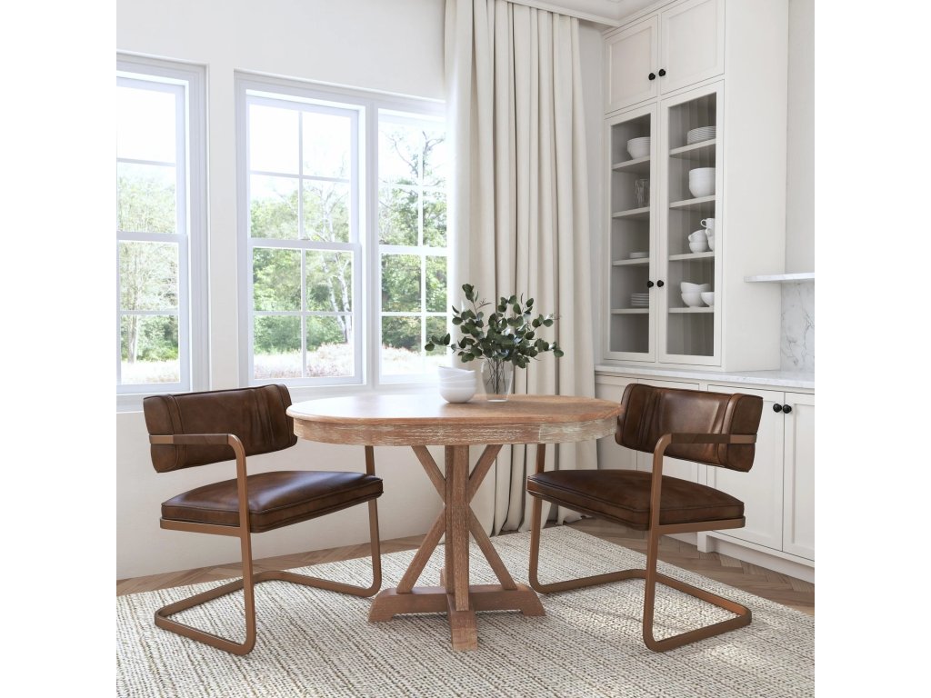 Fonda Leather Dining Chair - Truffle Brown - image 4