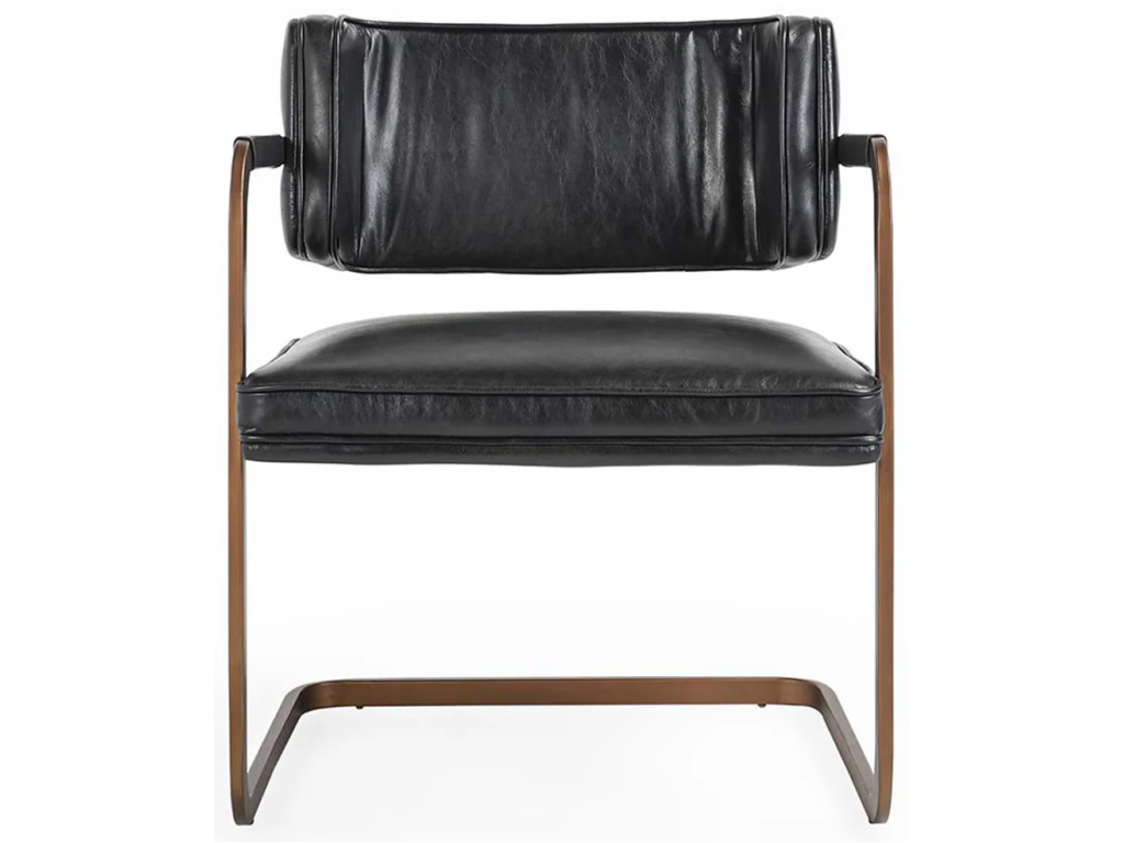 Fonda Leather Dining Chair - Jet Black - image 1