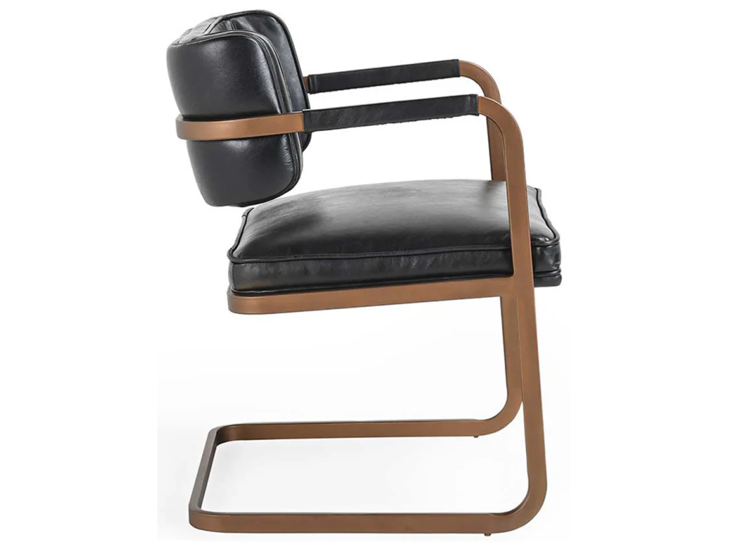Fonda Leather Dining Chair - Jet Black - image 2