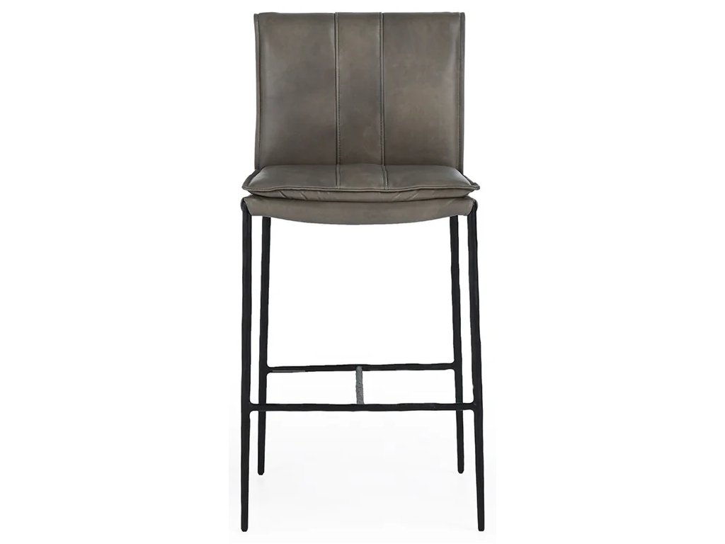 Mayer Leather Counter Stool - Pewter Gray - image 1