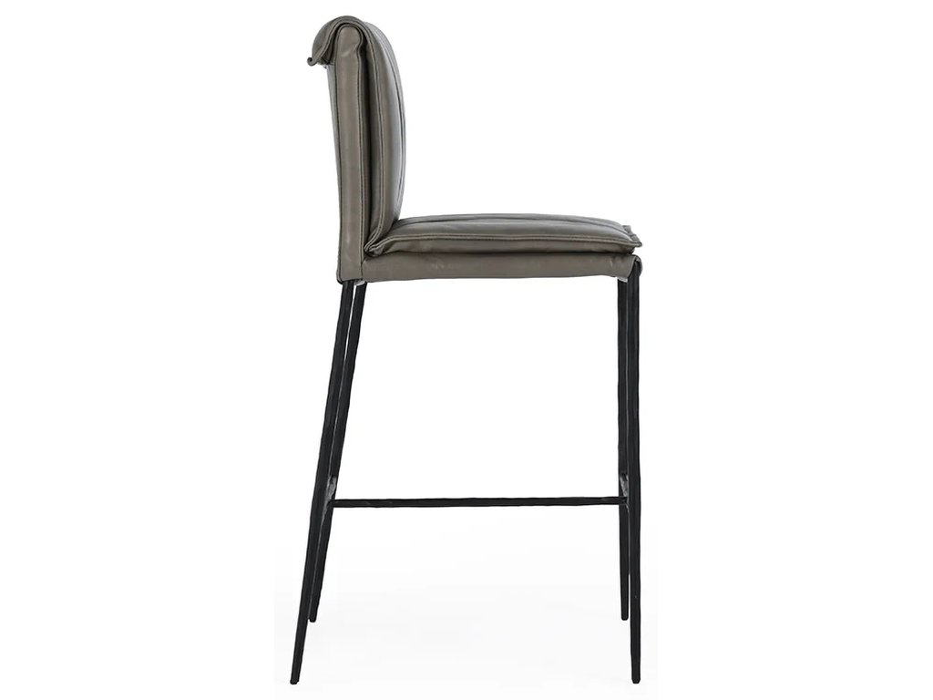 Mayer Leather Counter Stool - Pewter Gray - image 2