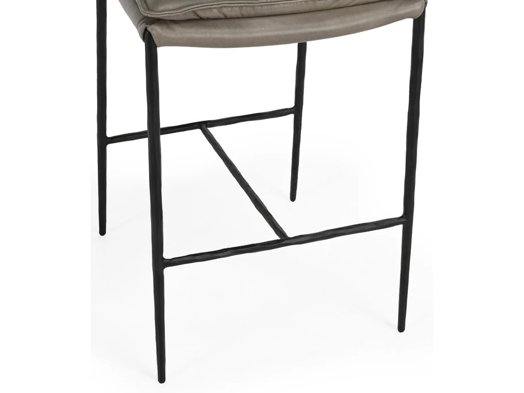 Mayer Leather Counter Stool - Pewter Gray - image 3
