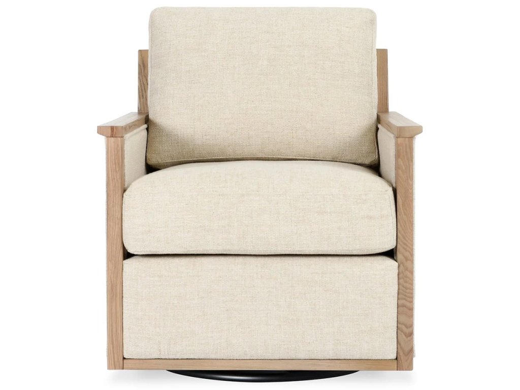 Norman Upholstered Swivel Chair - Natural - image 1