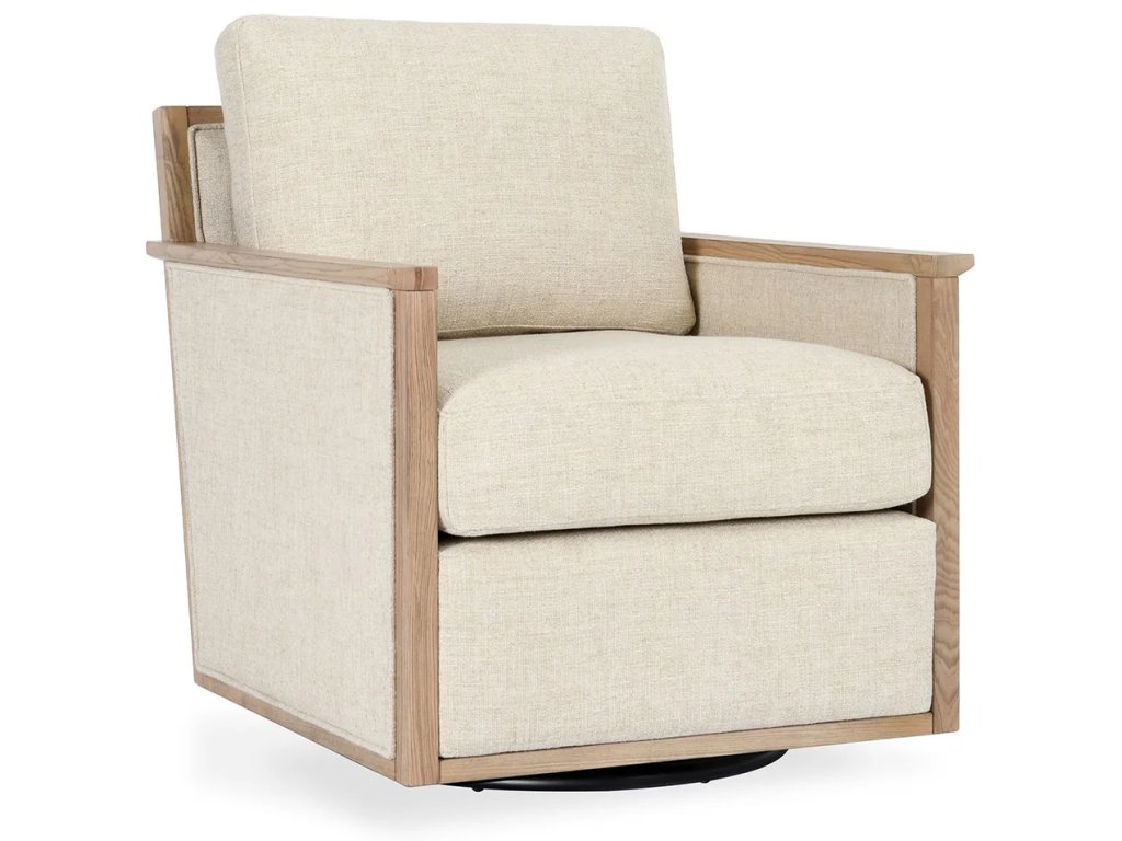 Norman Upholstered Swivel Chair - Natural - main image