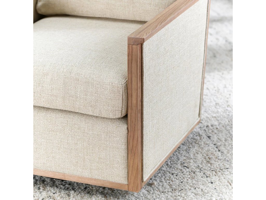 Norman Upholstered Swivel Chair - Natural - image 5