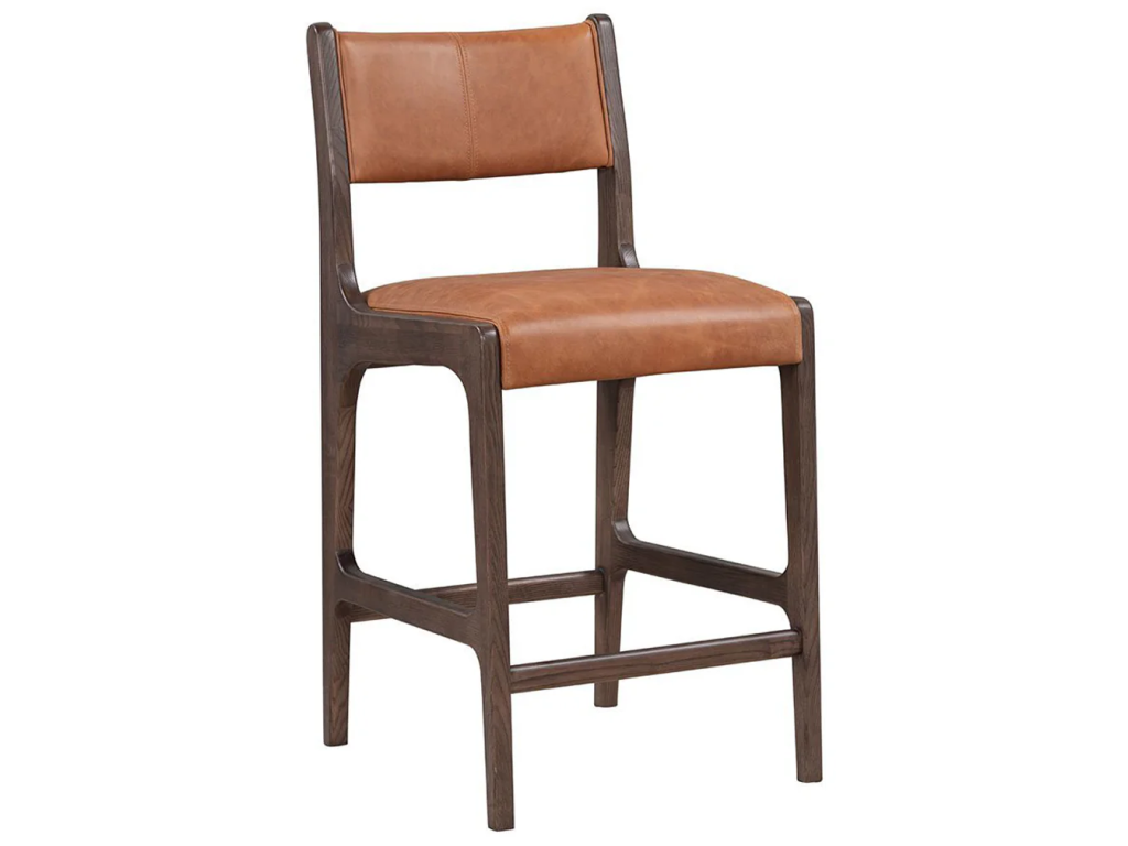 Wayne Leather Counter Stool - Autumn Brown - main image