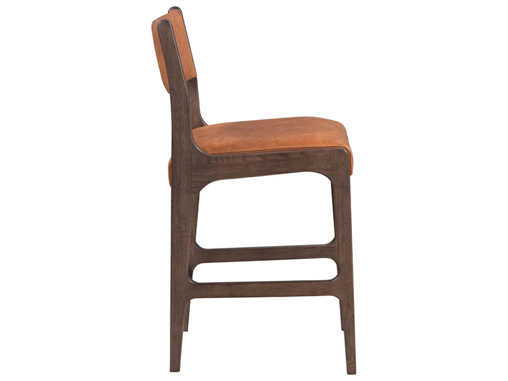 Wayne Leather Counter Stool - Autumn Brown - image 2