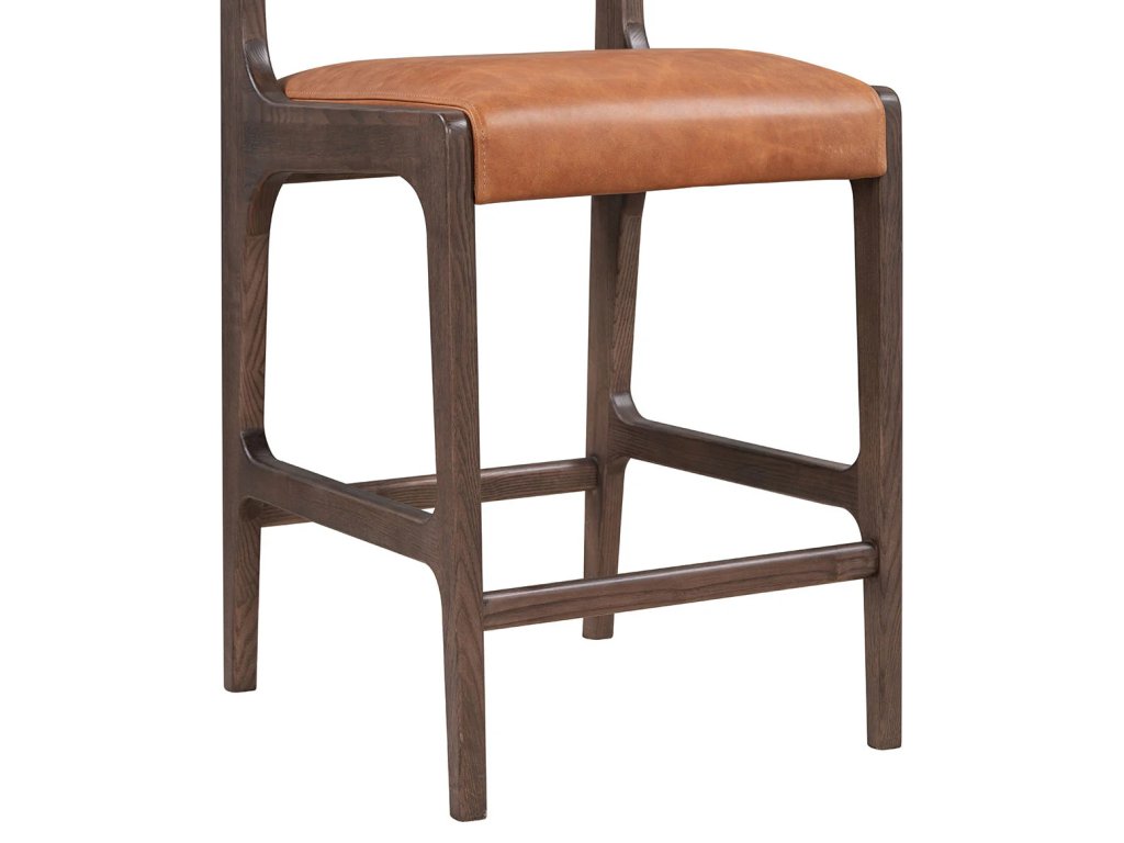 Wayne Leather Counter Stool - Autumn Brown - image 4