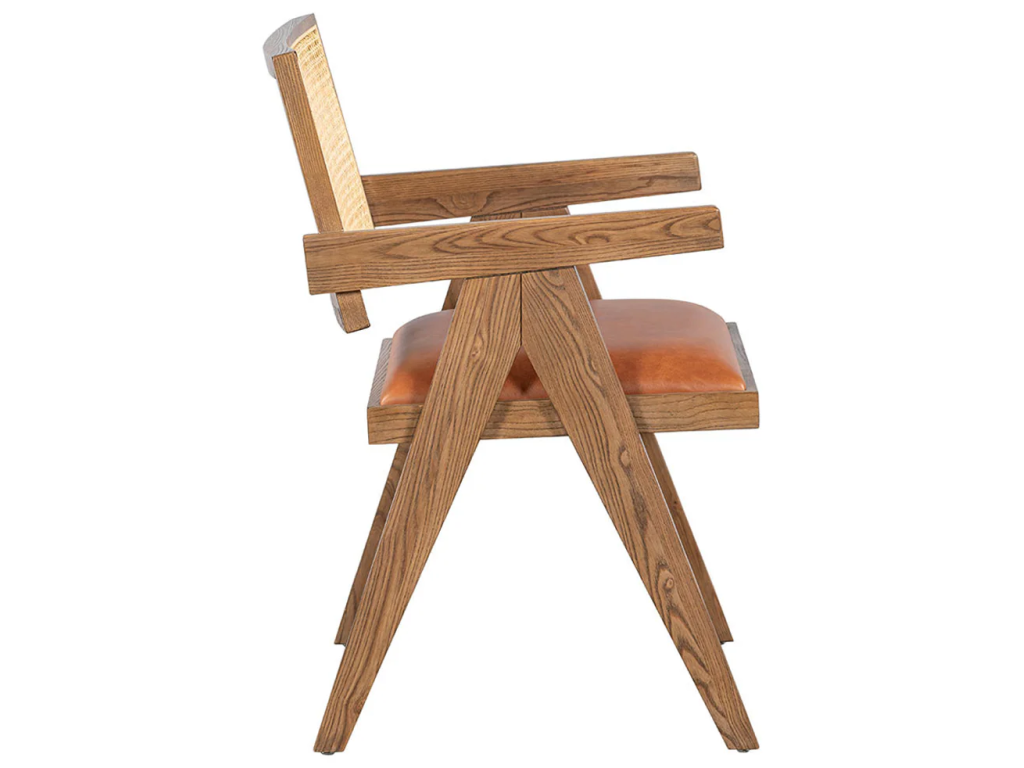 Douglas Leather Seat Dining Chair - Autumn Brown - main image