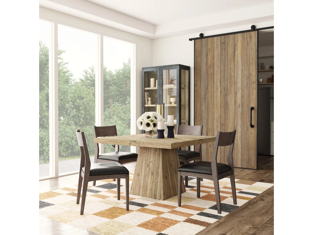 Rooney Leather/Wood Dining Chair - Jet Black - image 3