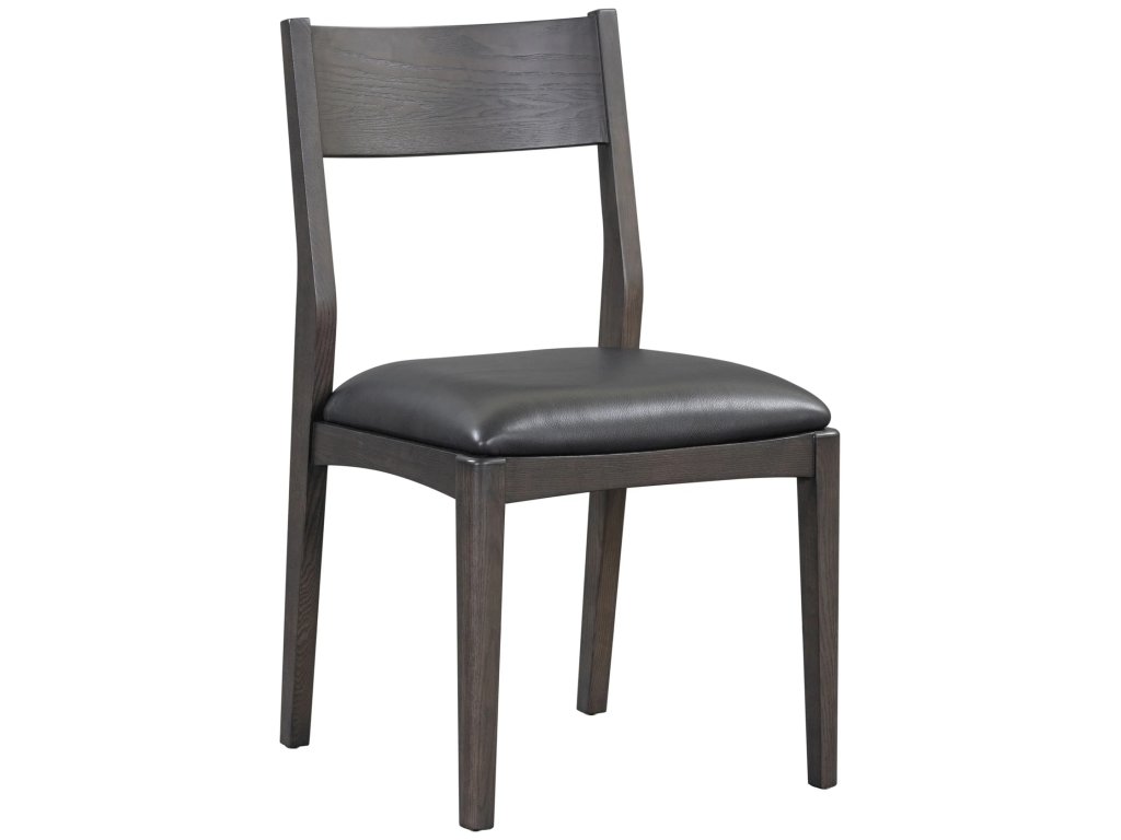Rooney Leather/Wood Dining Chair - Jet Black - main image