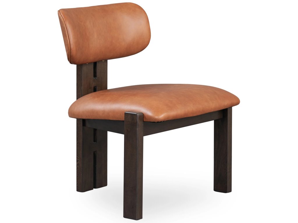Martina Leather/Wood Dining Chair - Autumn Brown - main image