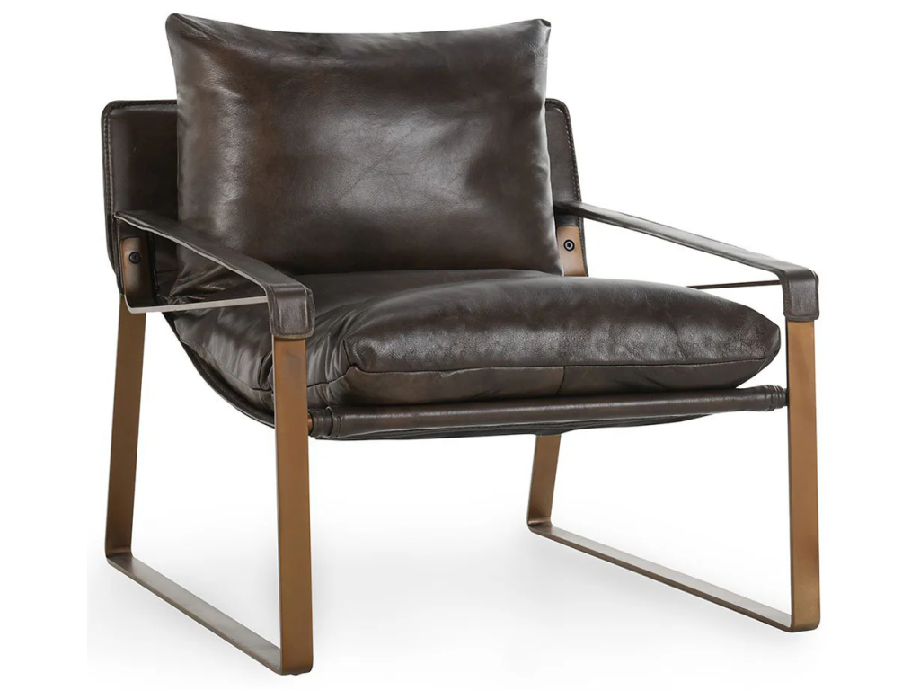 Morgan Leather Accent Chair - Truffle Brown - main image