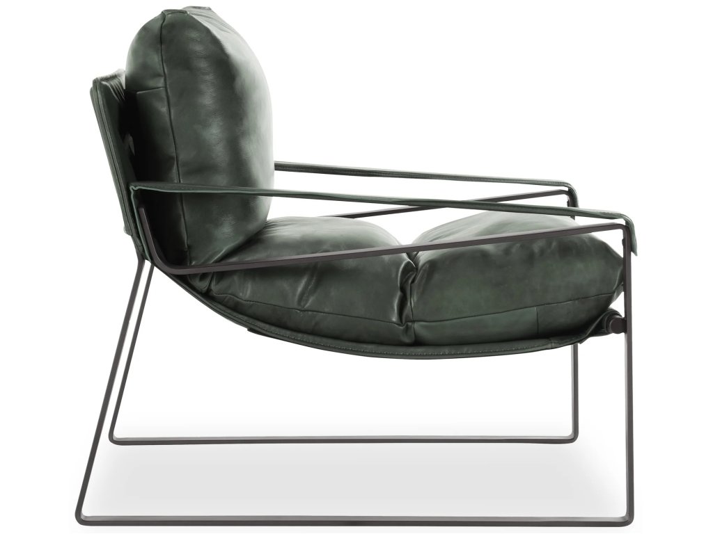 Morgan Leather Accent Chair - Forrest Green - image 2