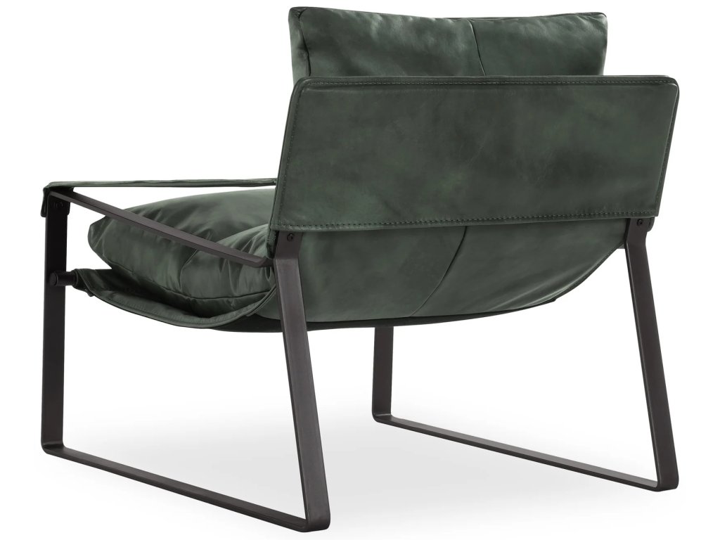 Morgan Leather Accent Chair - Forrest Green - image 3