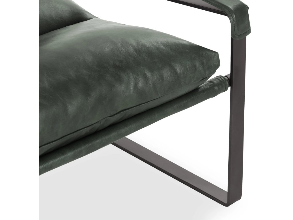 Morgan Leather Accent Chair - Forrest Green - image 4