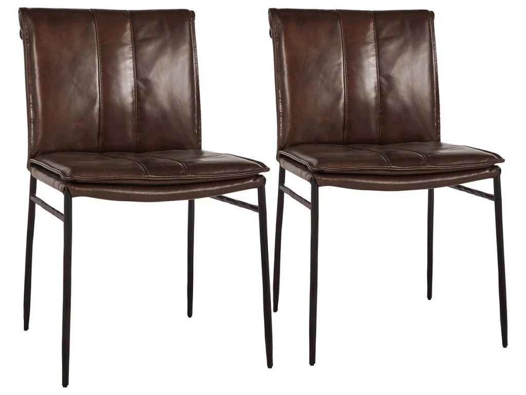 Mayer Leather Dining Chair Set of 2 - Brown - main image