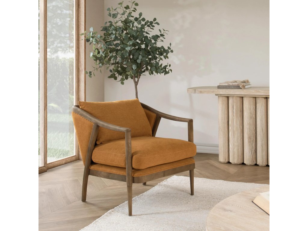 Scarlett Upholstered Accent Chair - Burnt Orange - image 5