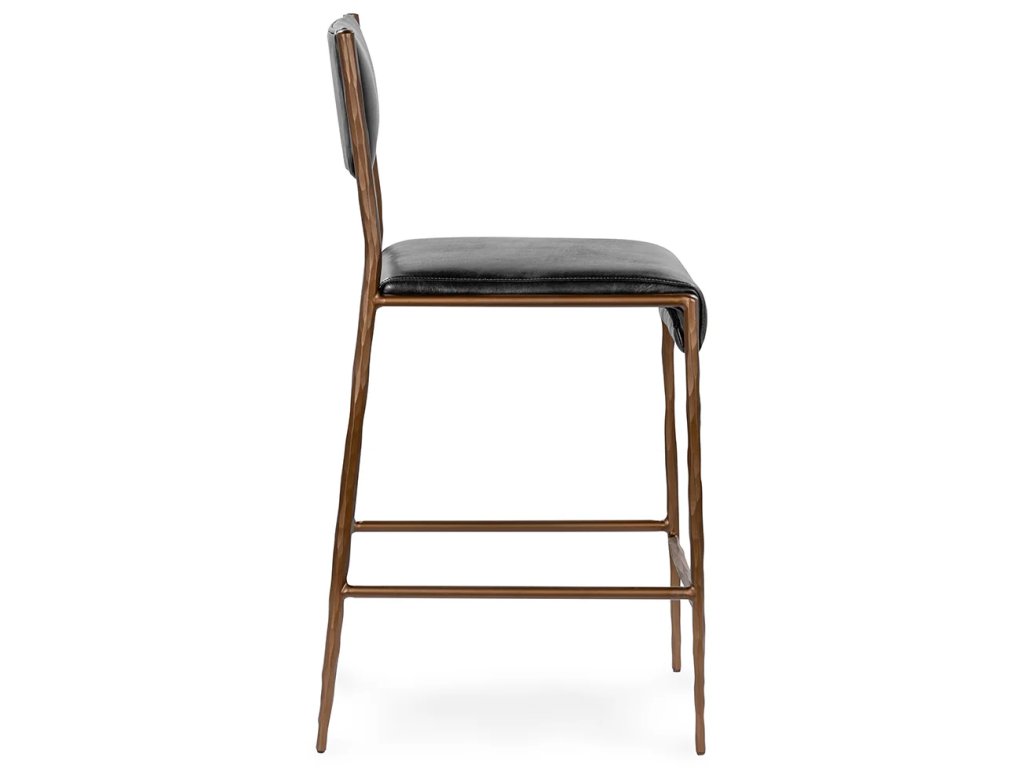 Kayne Leather Counter Stool - Black - main image
