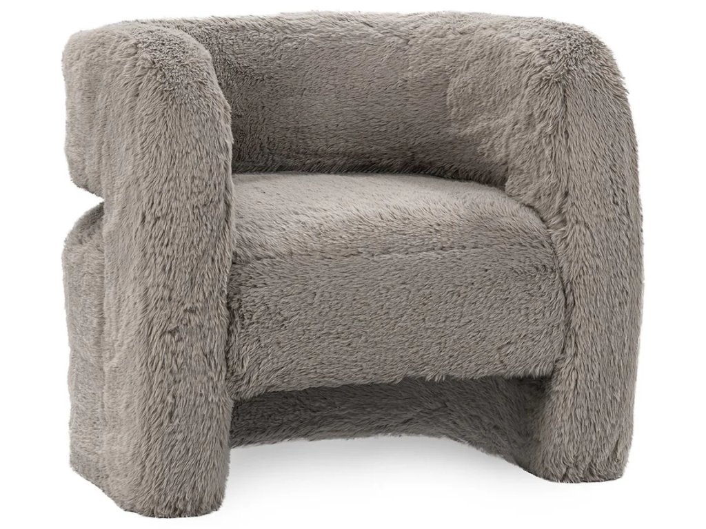 Teddy Plush Accent Chair - Granite - main image