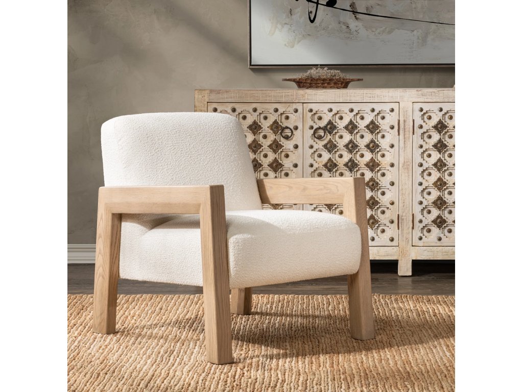 Aliza Upholstered Accent Chair - Ivory - image 5