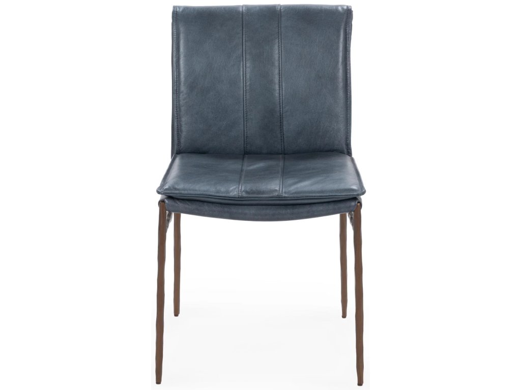 Mayer Leather Dining Chair Set of 2 - Ocean Blue - main image