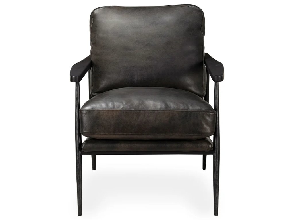 Christopher Leather Club Chair - Jet Black - image 1