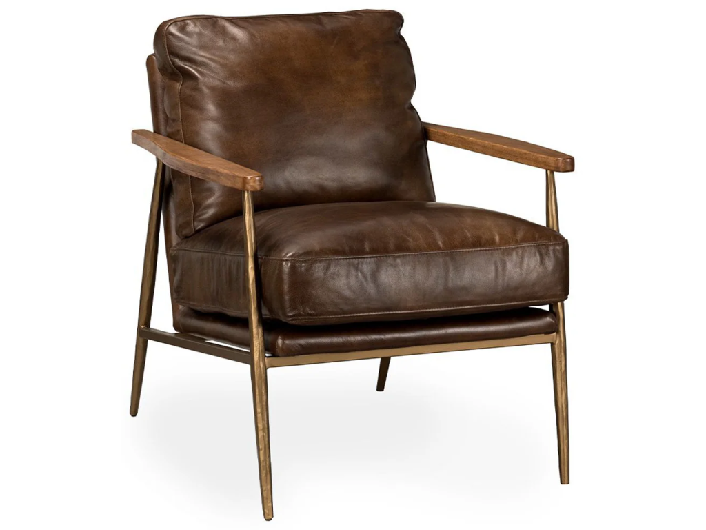 Christopher Leather Club Chair - Truffle Brown - main image