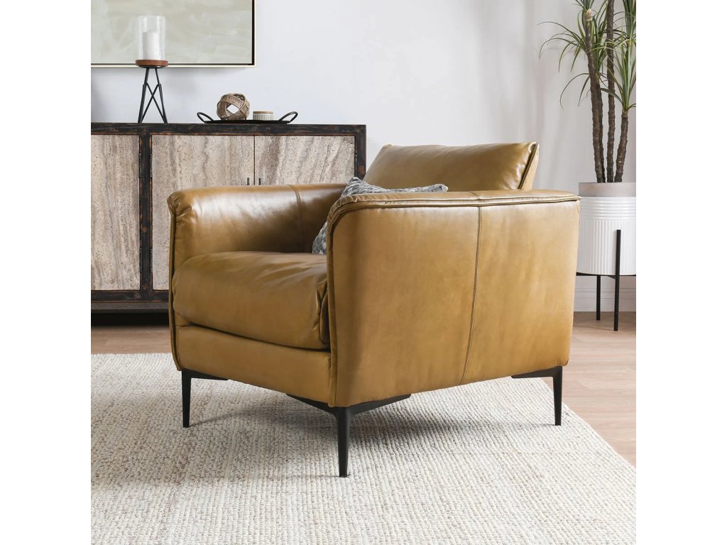 Abigail Leather Club Chair - Adobe Tan - image 4