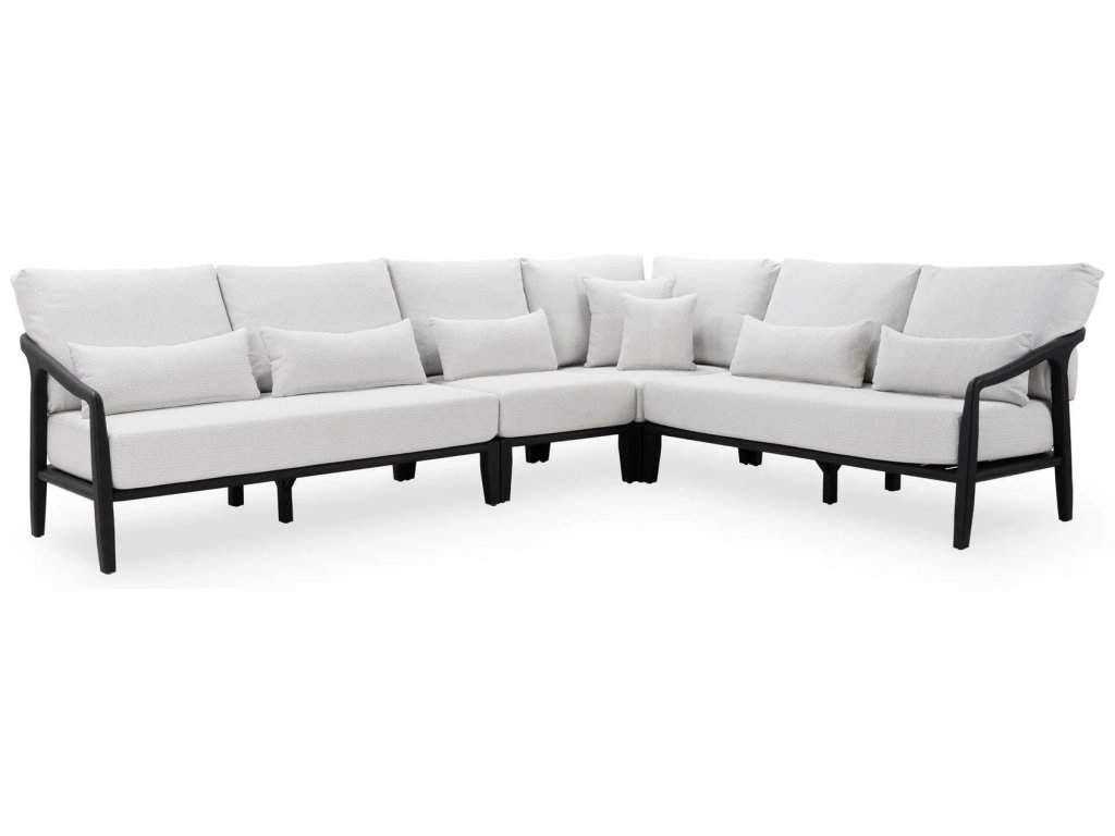 Aria Outdoor 4pc Sectional - Black - main image