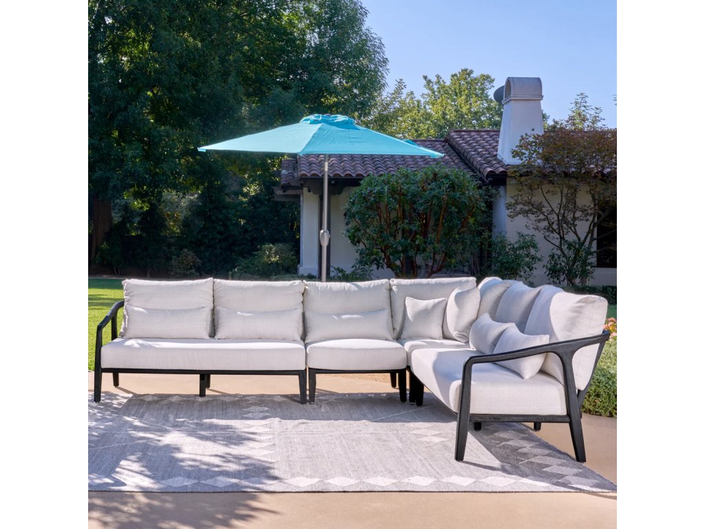 Aria Outdoor 4pc Sectional - Black - image 5