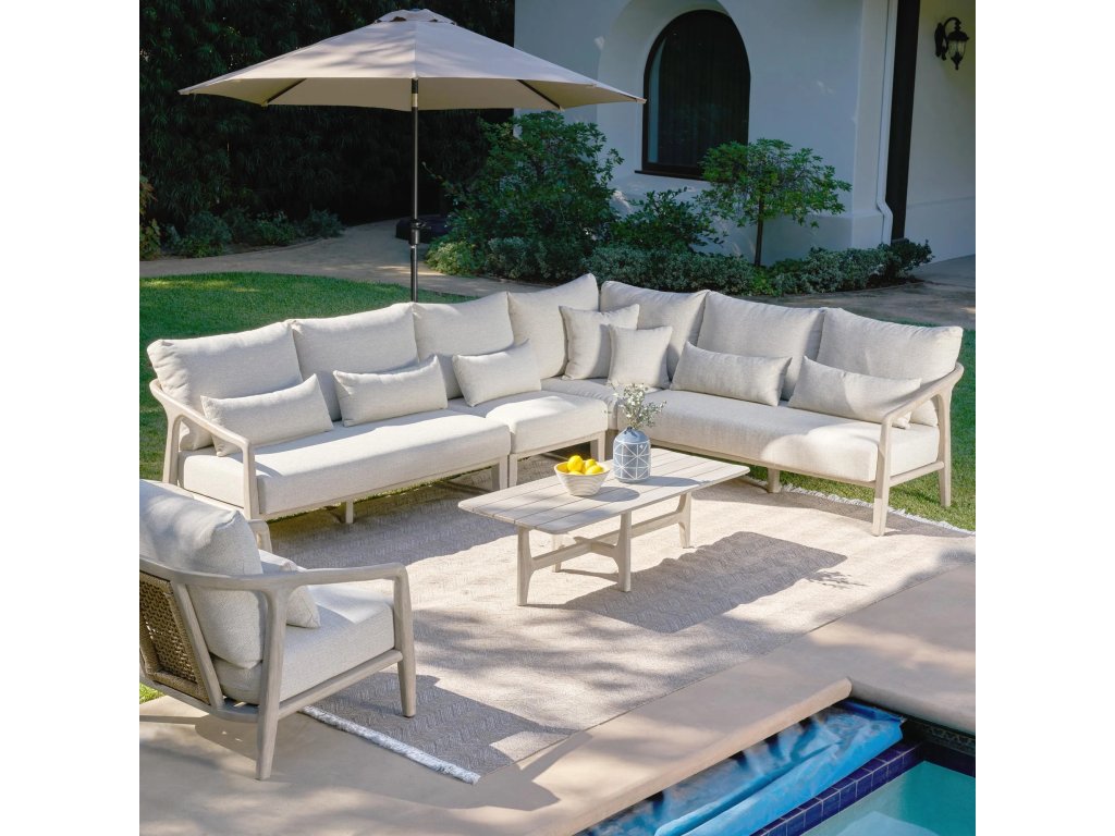 Aria Outdoor 4pc Sectional - Gray - main image