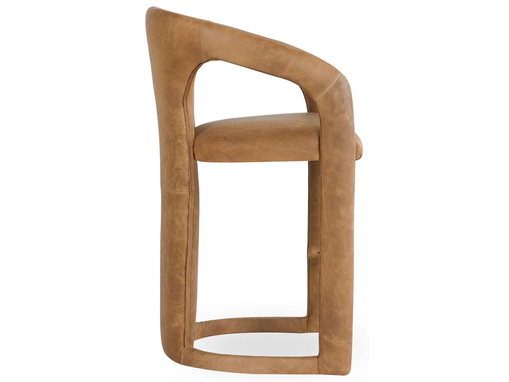 Archie Leather Counter Stool - Maple Brown - main image