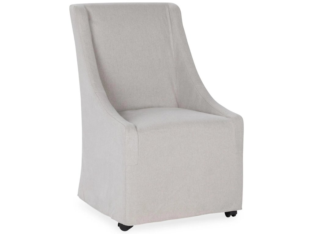 Warwick Upholstered Rolling Dining Chair - Sandy Tan - main image