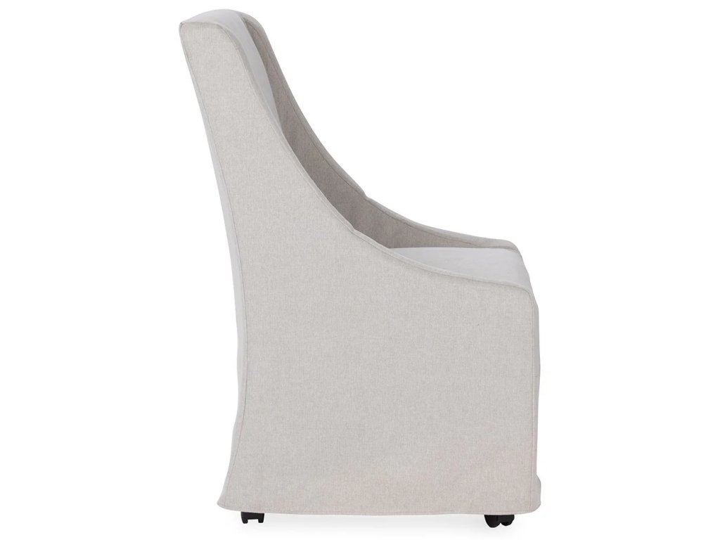 Warwick Upholstered Rolling Dining Chair - Stone Beige - main image