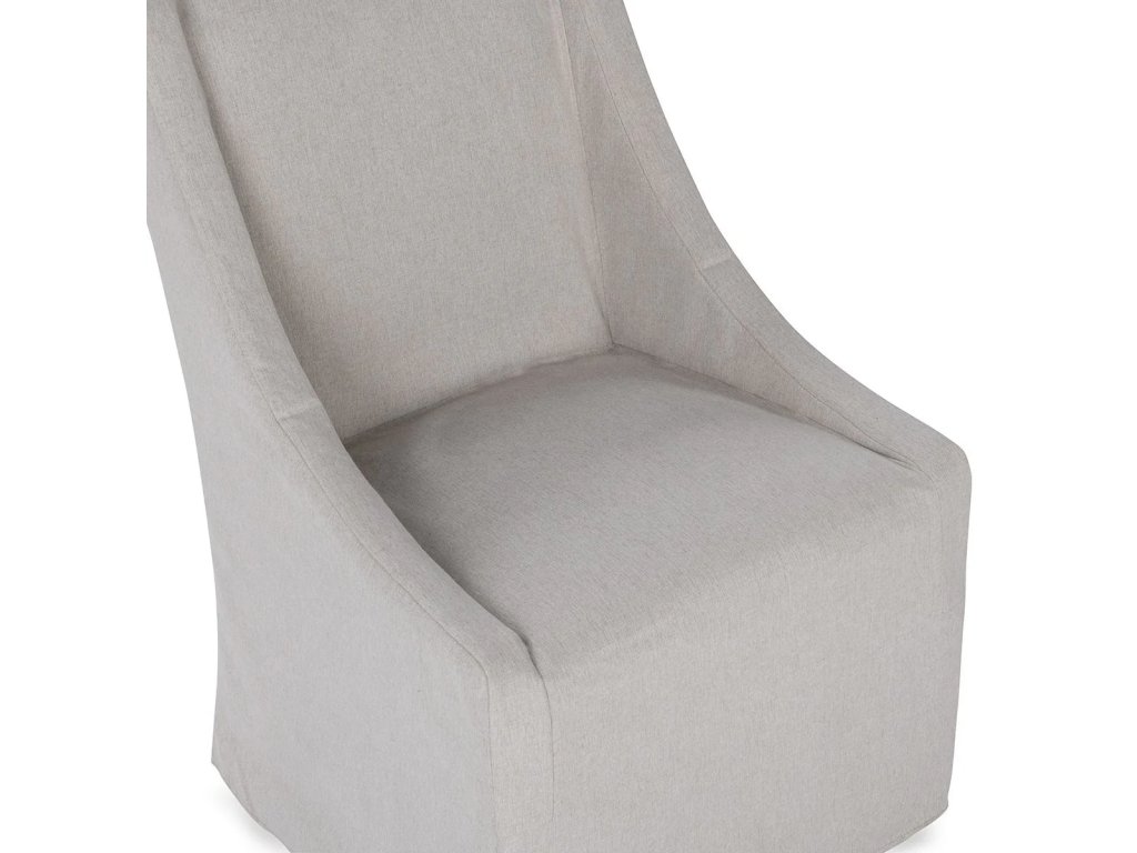 Warwick Upholstered Rolling Dining Chair - Stone Beige - image 2