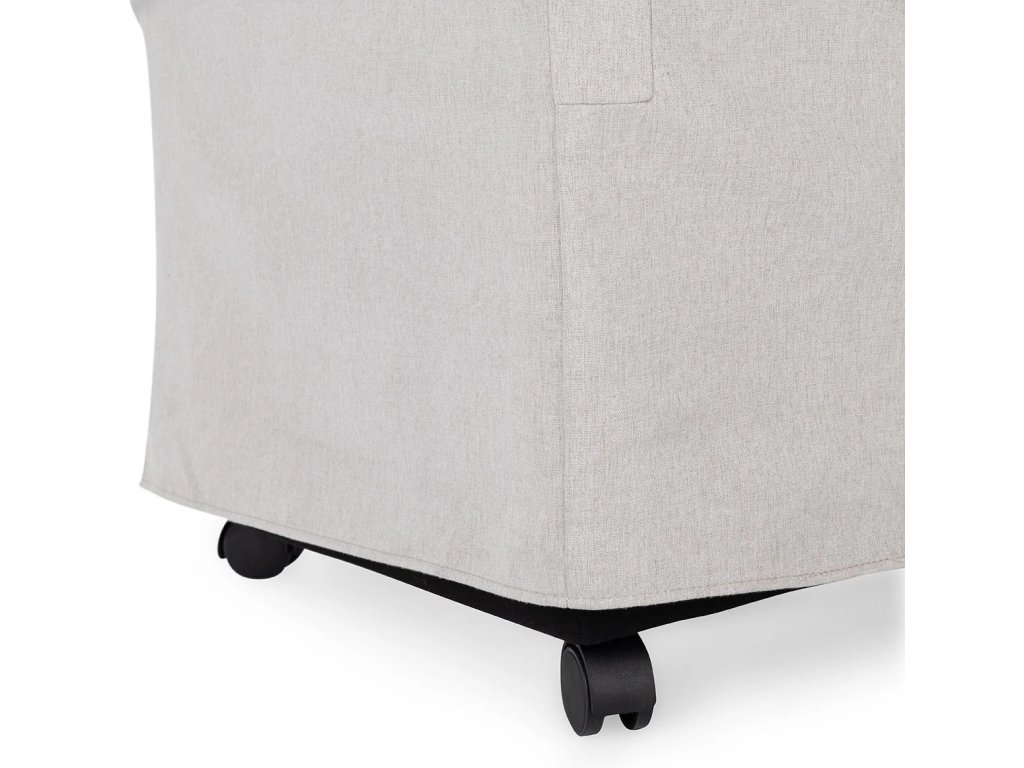 Warwick Upholstered Rolling Dining Chair - Stone Beige - image 3
