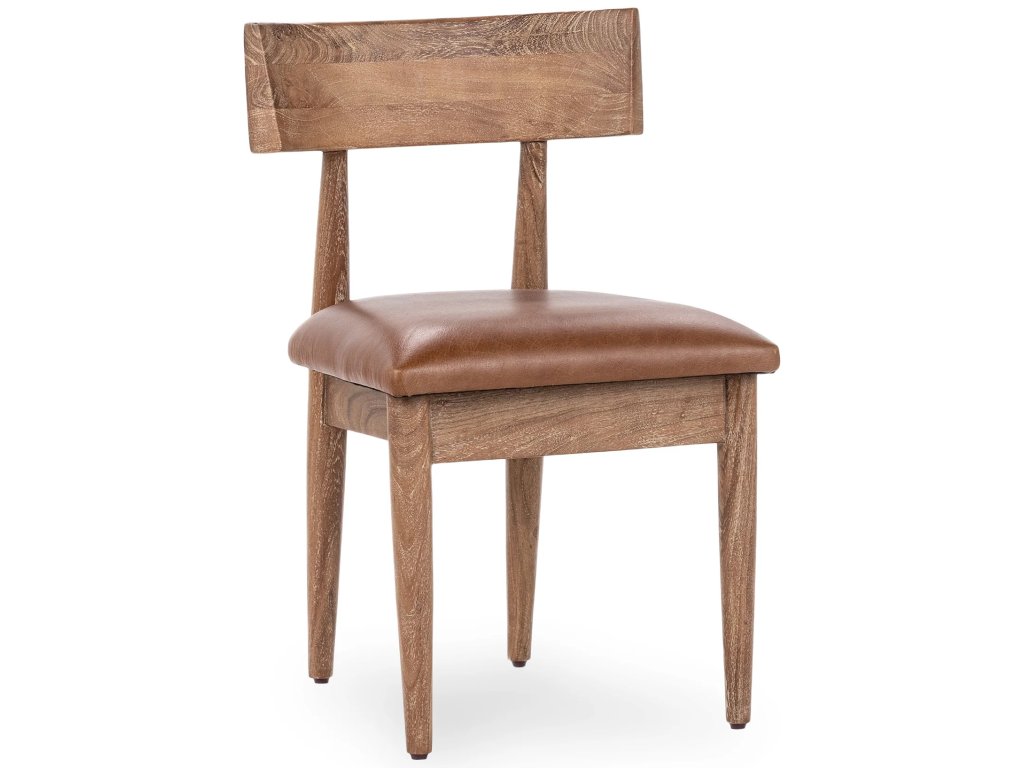 Alvaro Leather Dining Chair Set of 2 - Golden Wheat - main image