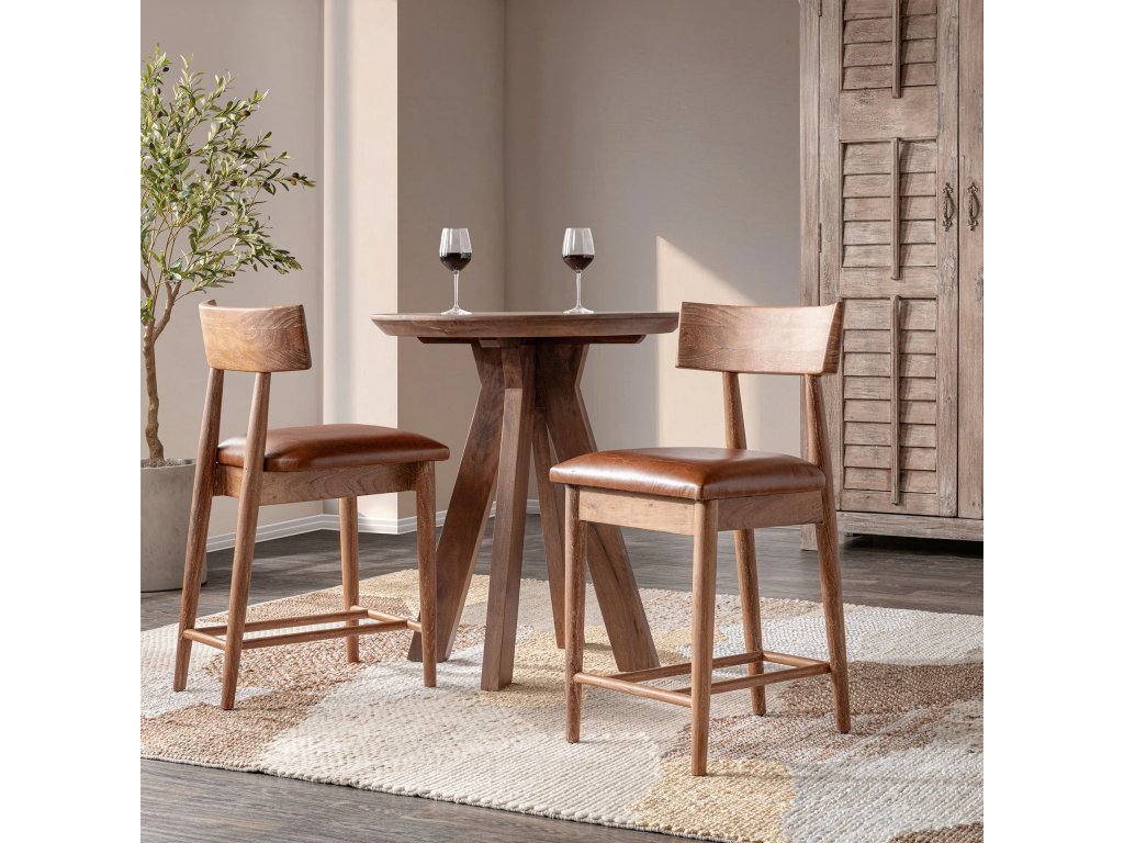 Alvaro Leather Counter Stool - Golden Wheat - image 5