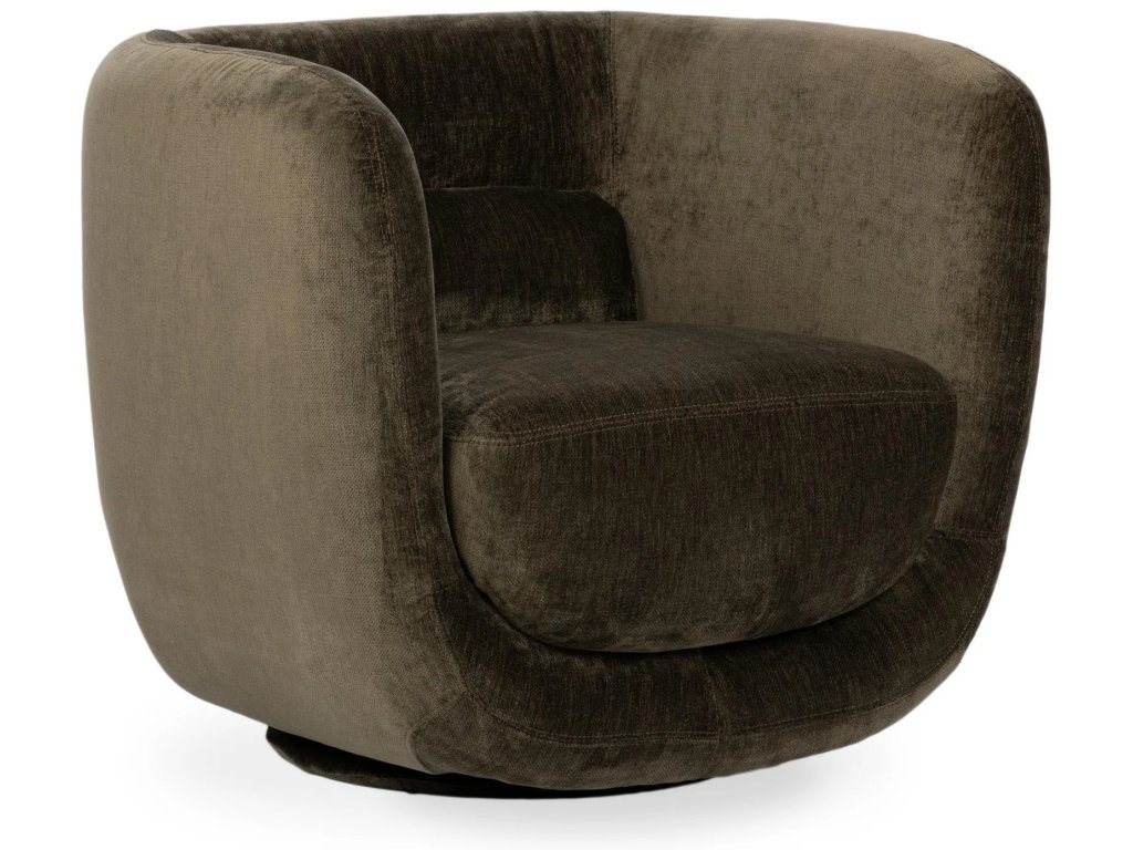 Nico Upholstered Swivel Chair - Olive Green - main image