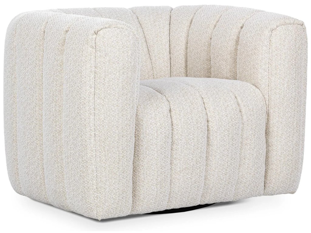 Lexa Upholstered Swivel Chair - Cream - main image