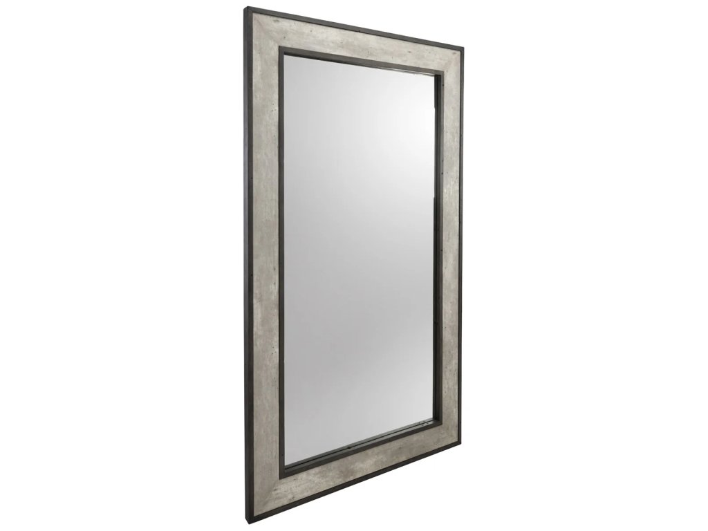 Webster Solid Wood Floor Mirror - Weathered Cement - image 1
