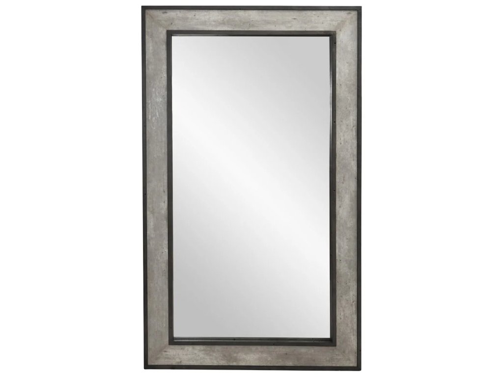 Webster Solid Wood Floor Mirror - Weathered Cement - main image