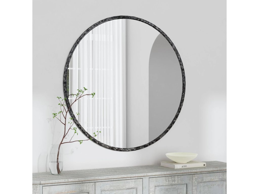 Howell Iron Round Mirror - Natural Metal - image 3