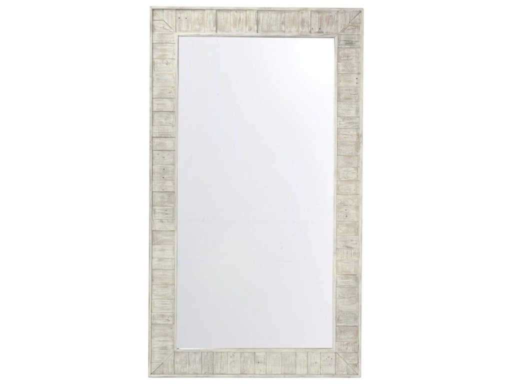 Astrid Solid Wood Floor Mirror - White - main image