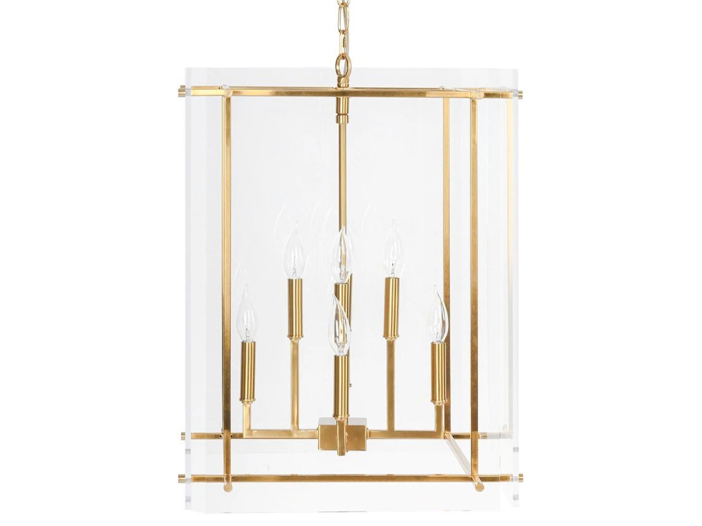Kiran Acrylic Square Chandelier - Gold - main image