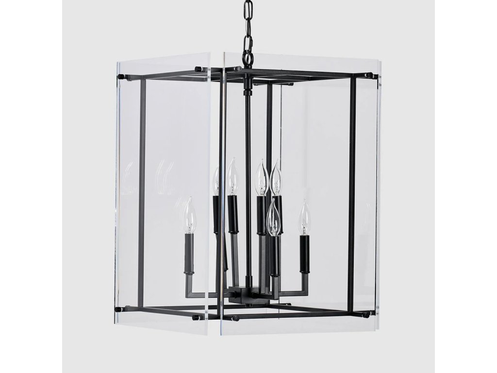 Kiran Acrylic Square Chandelier - Black - main image