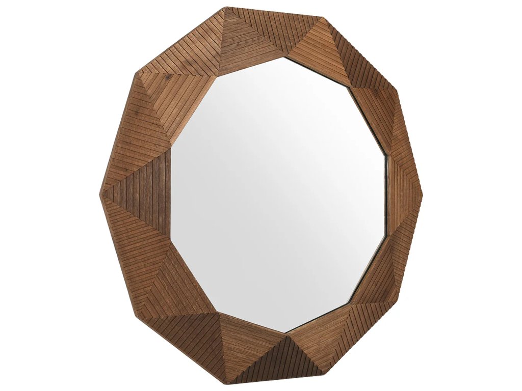 Santa Barbara Solid Wood Round Mirror - Honey - main image